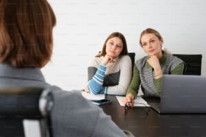 professionele hulp bij hoogbegaafdheid gesprek tussen ouder, kind en hulpverlener